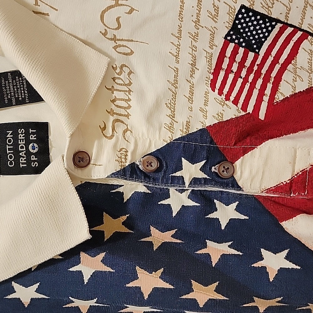 Cotton Traders Sport American Flag Polo Shirt Size XXL 🇺🇸 - Picture 5 of 8